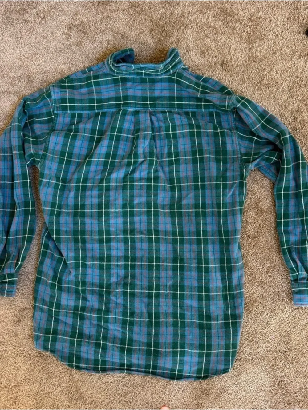 J.Crew vintage blue plaid heavyweight cotton button up - Picture 3 of 5